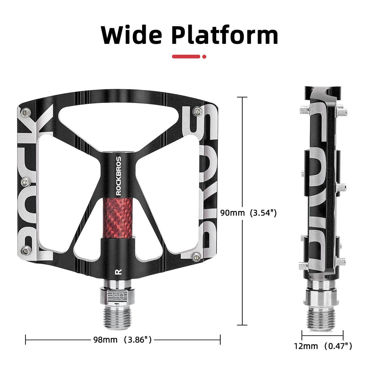 ROCKBROS Non-Slip Aluminum MTB Bike Pedals