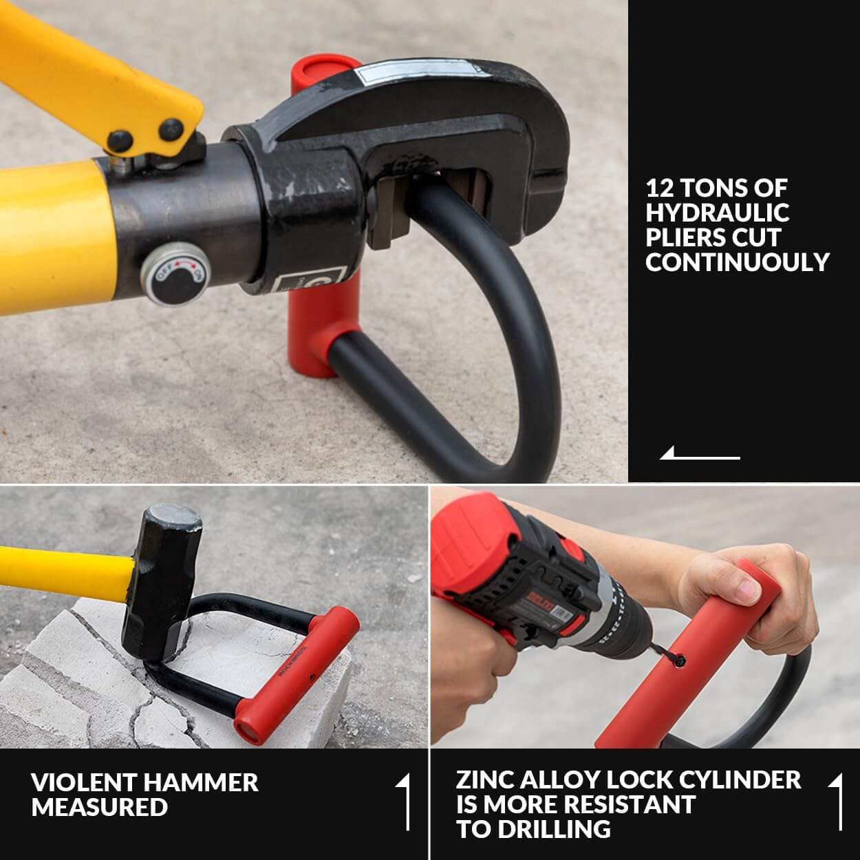 ROCKBROS Thickened Anti-Cut U-Lock
