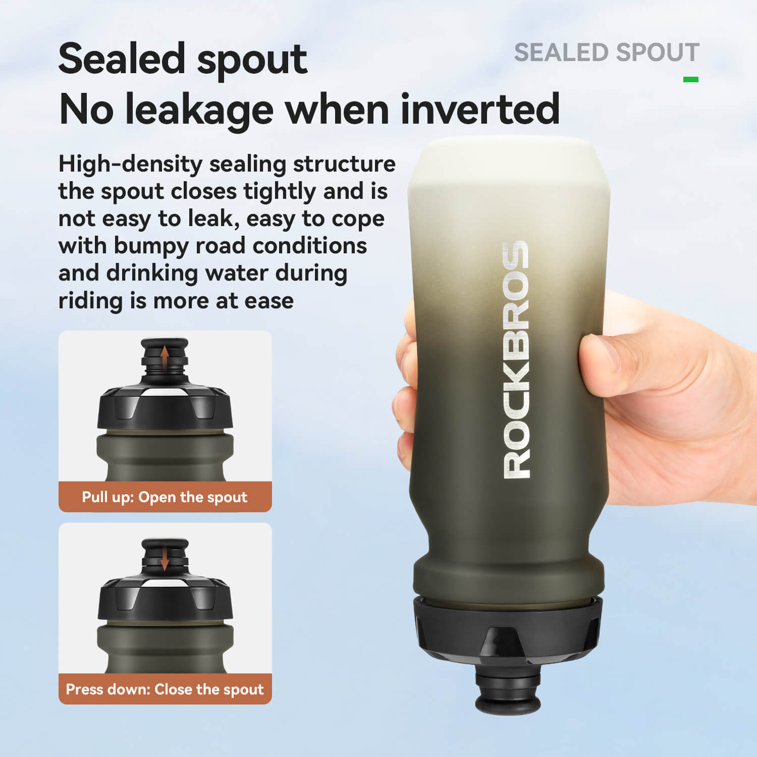 ROCKBROS 600ml Soft Touch Water Bottle