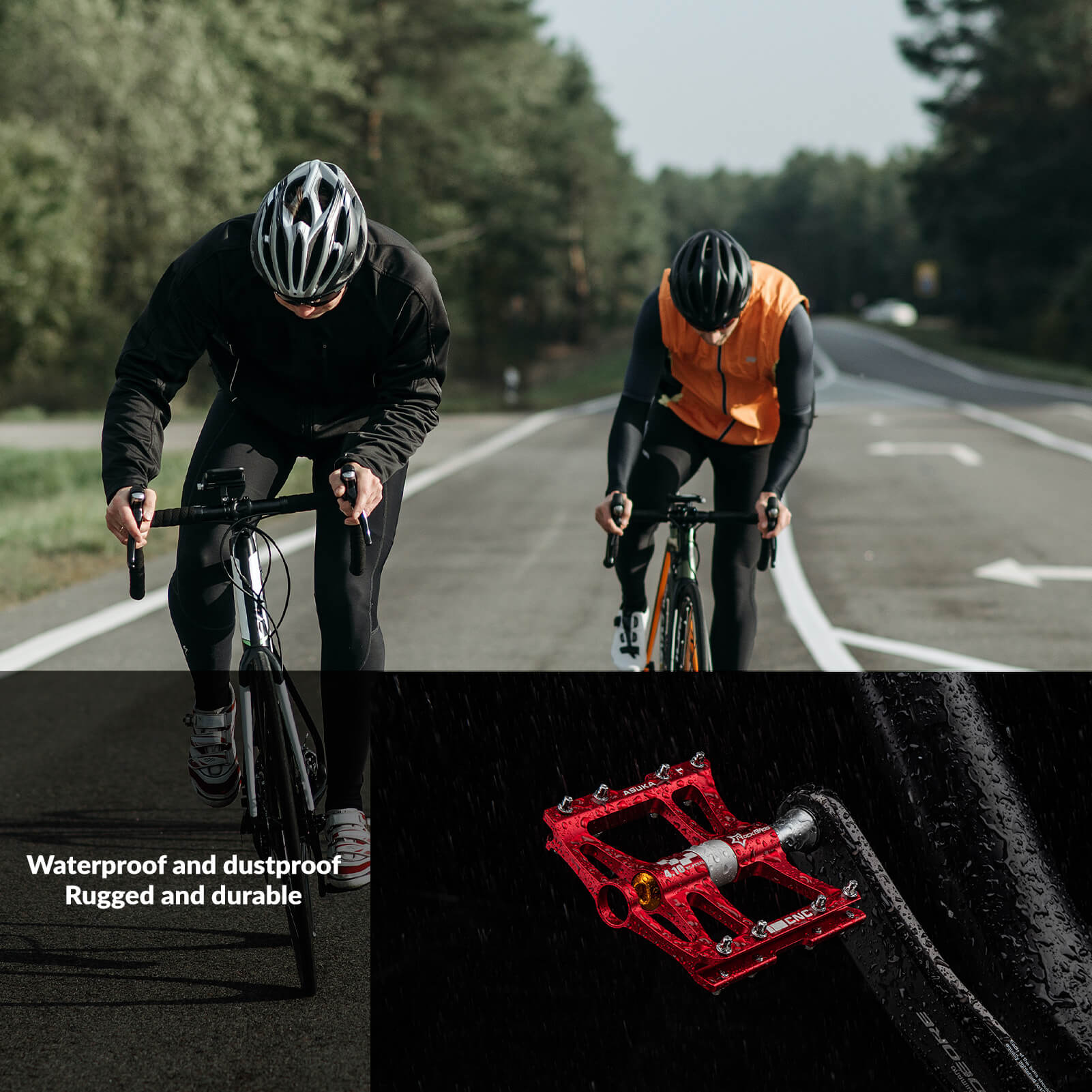 ROCKBROS Aluminum 4 Bearings MTB Bike Pedals
