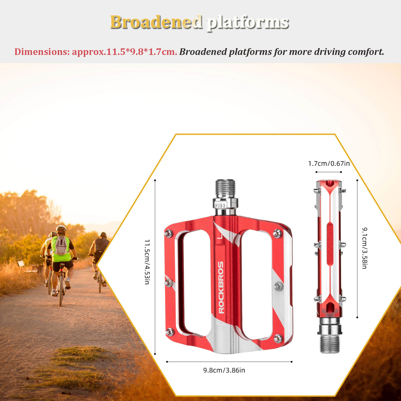 ROCKBROS Aluminum Sealed Bearing Bike Pedals