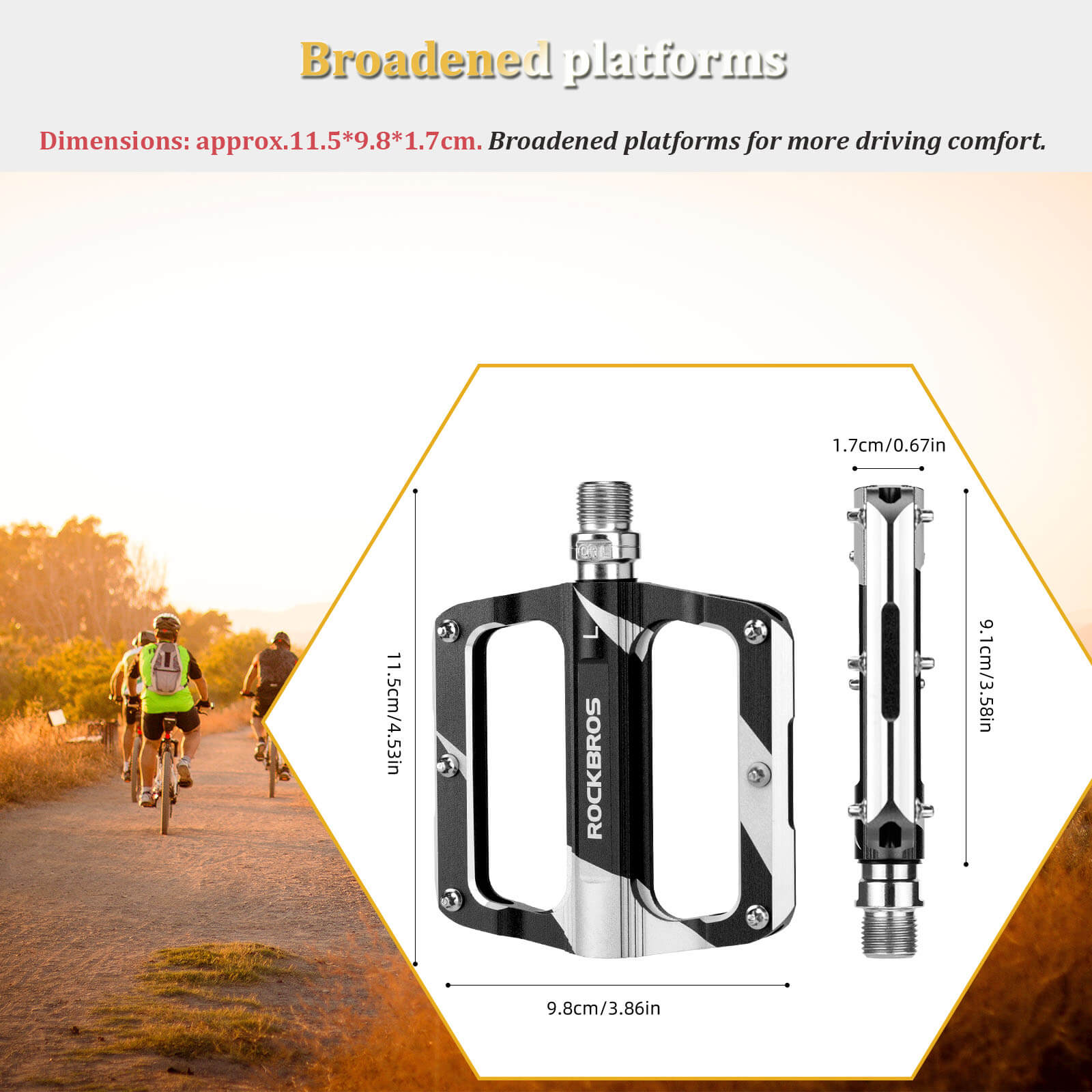 ROCKBROS Aluminum Sealed Bearing Bike Pedals