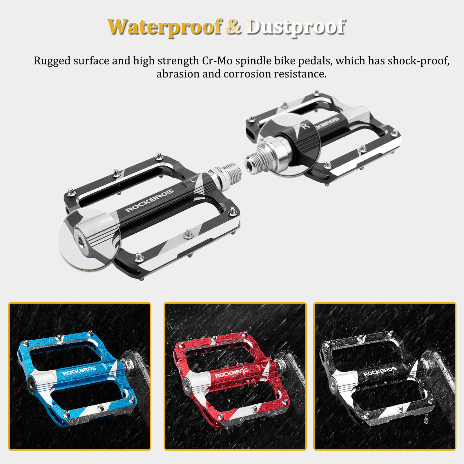 ROCKBROS Aluminum Sealed Bearing Bike Pedals