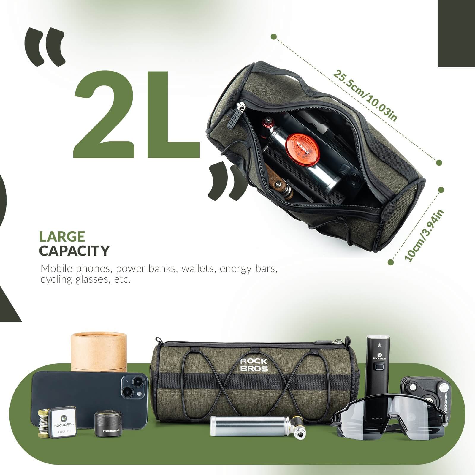 ROCKBROS 2L Handlebar Roll Bag