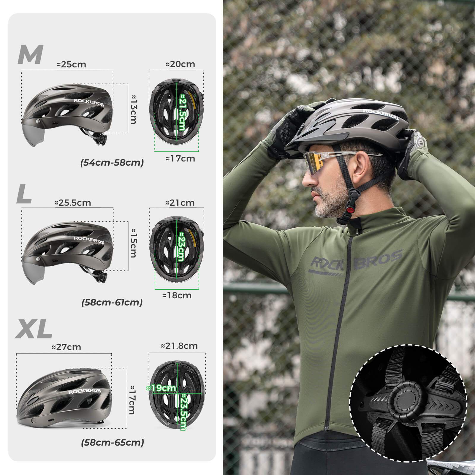 ROCKBROS Pottier Helmet with Visor & Goggles