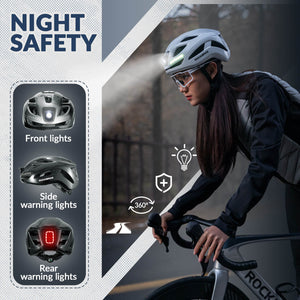 ROCKBROS Head & Tail Light Smart Bike Helmet