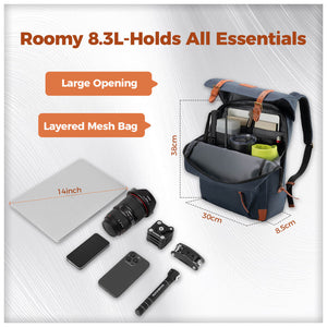 ROCKBROS 8.3L Folding Handlebar Bag & Backpack