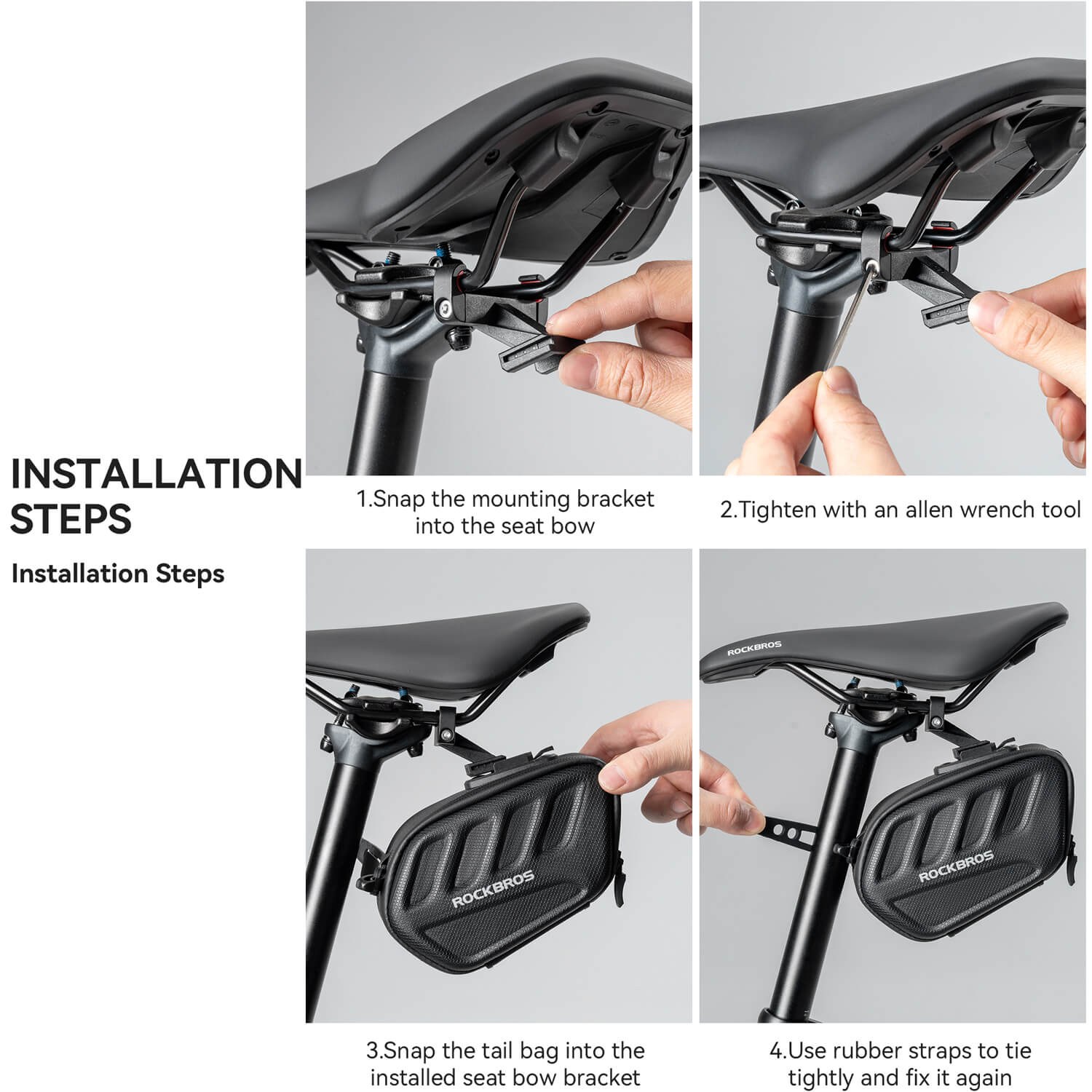 ROCKBROS C61 Hard Shell Saddle Bag with Tail Light