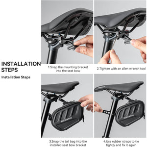 ROCKBROS C61 Hard Shell Saddle Bag with Tail Light
