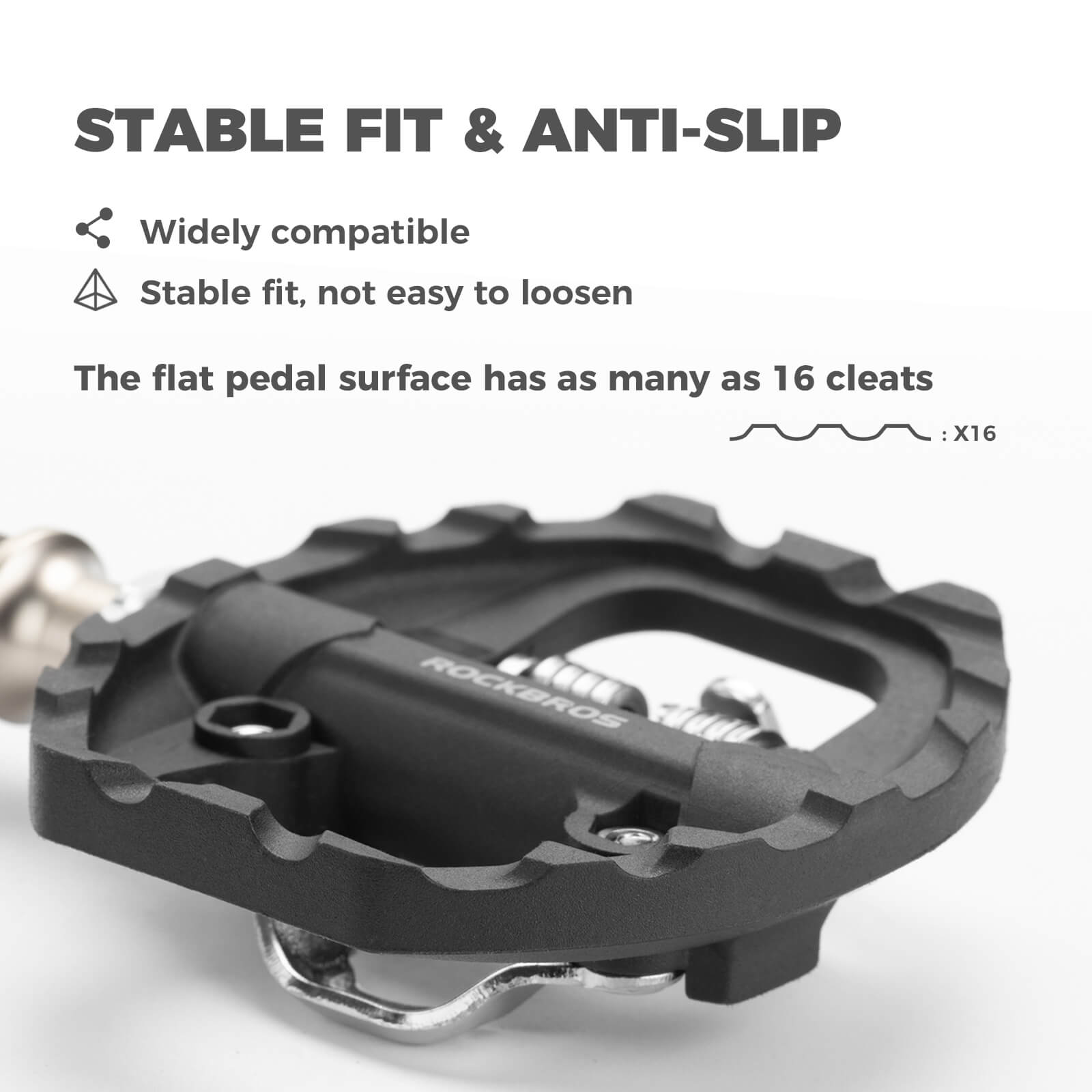 ROCKBROS Dual Clipless & Flat Platform MTB Pedals