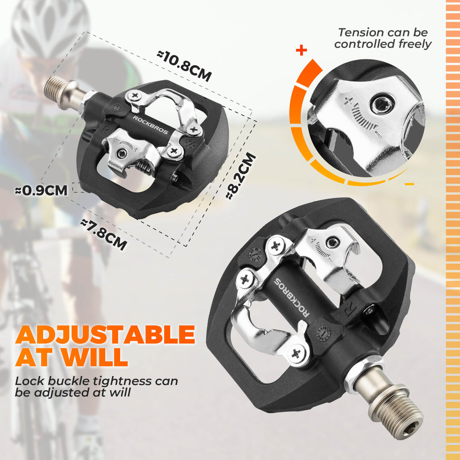 ROCKBROS Dual Clipless & Flat Platform MTB Pedals