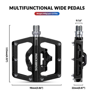 ROCKBROS Dual-Use Clipless & Flat Bike Pedals