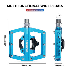 ROCKBROS Dual-Use Clipless & Flat Bike Pedals