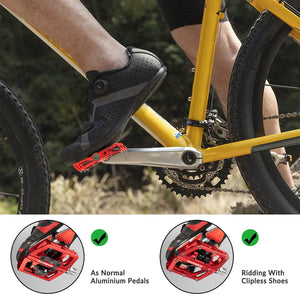ROCKBROS Dual-Use Clipless & Flat Bike Pedals