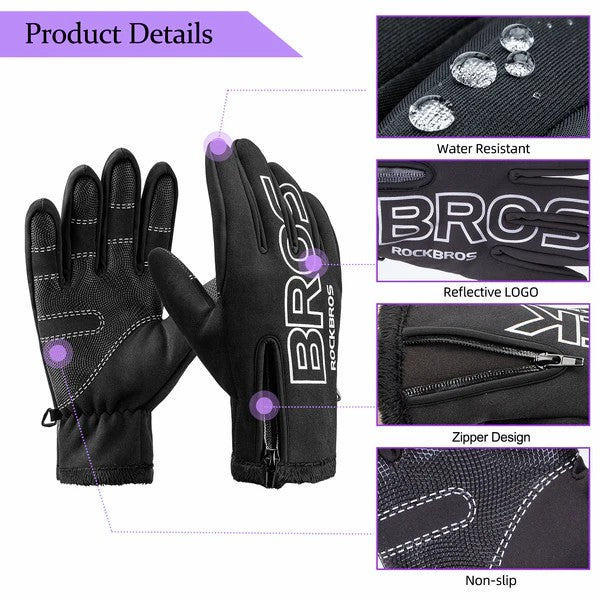 ROCKBROS Fleece Touchscreen Cycling Gloves