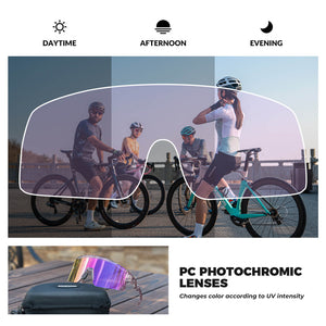 ROCKBROS UV400 Half Frame Photochromic Cycling Sunglasses