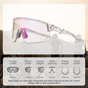 ROCKBROS UV400 Half Frame Photochromic Cycling Sunglasses