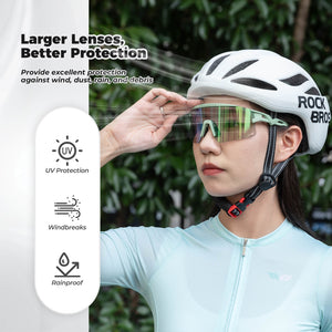 ROCKBROS UV400 Half Frame Photochromic Cycling Sunglasses