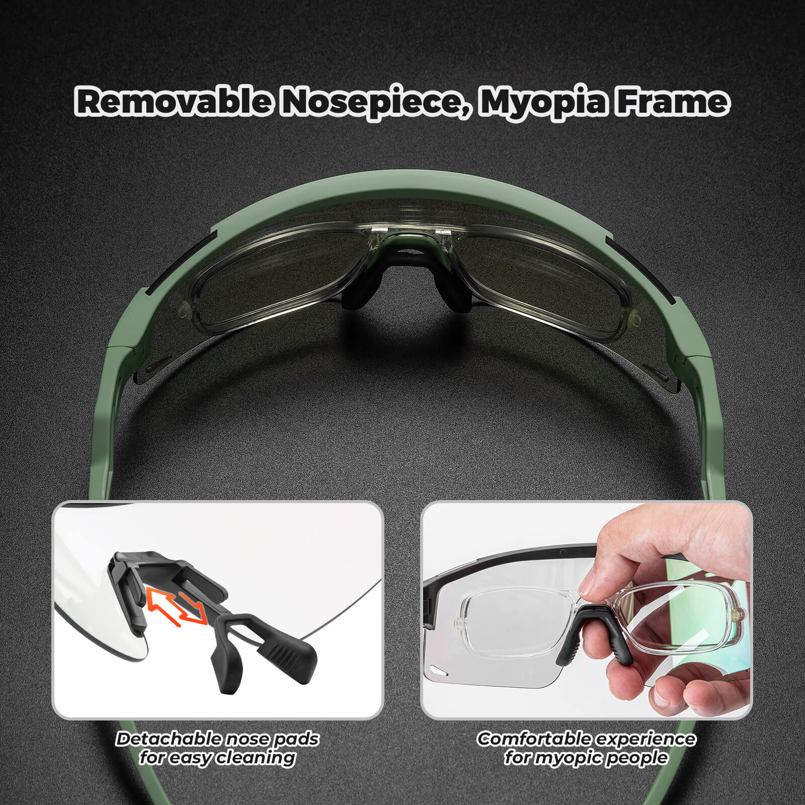 ROCKBROS UV400 Half Frame Photochromic Cycling Sunglasses
