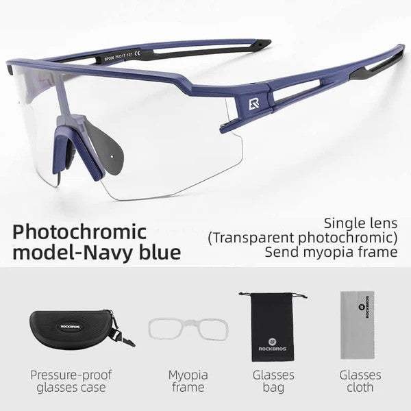 ROCKBROS Half Frame Photochromic Cycling Glasses