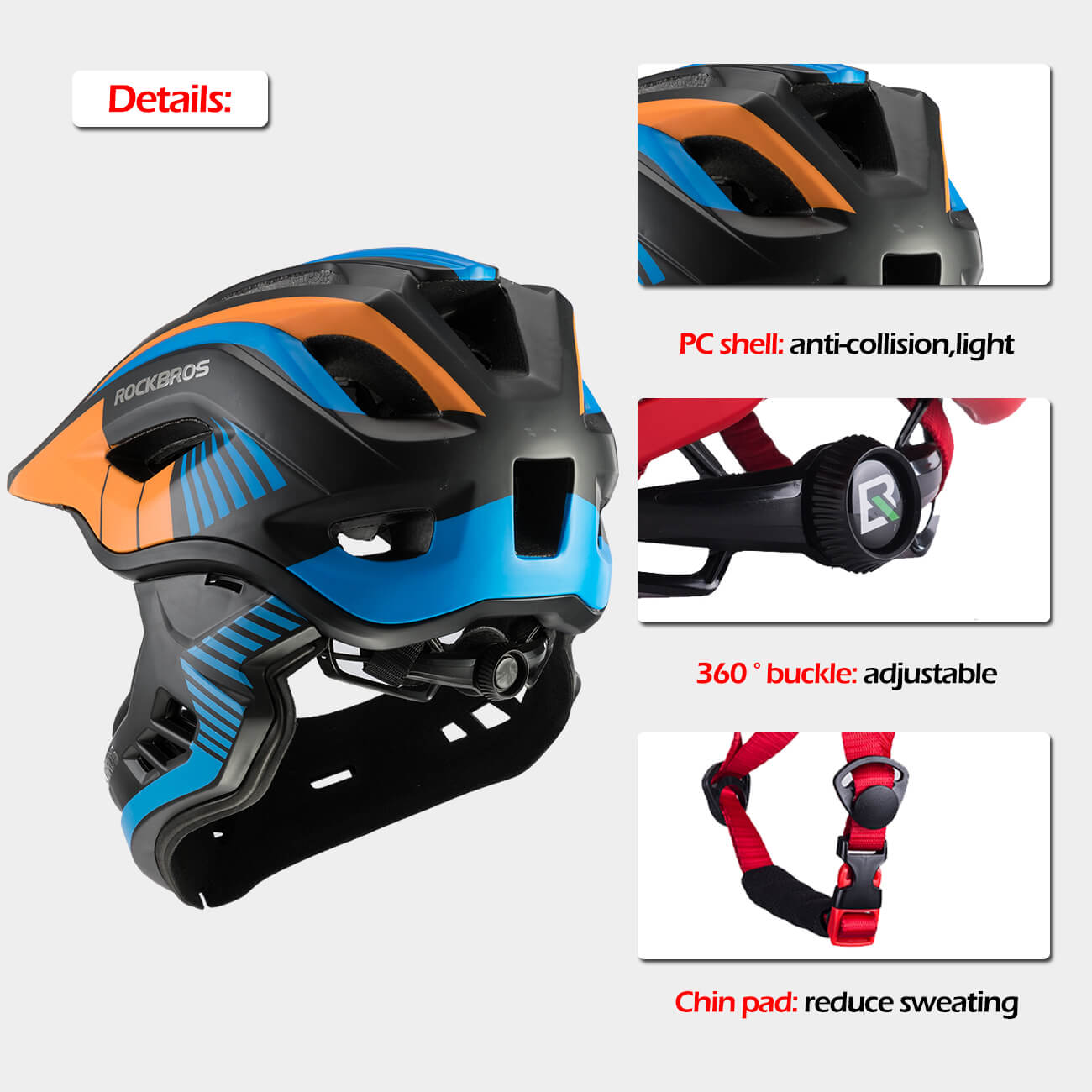 ROCKBROS Kids Full Face Helmet