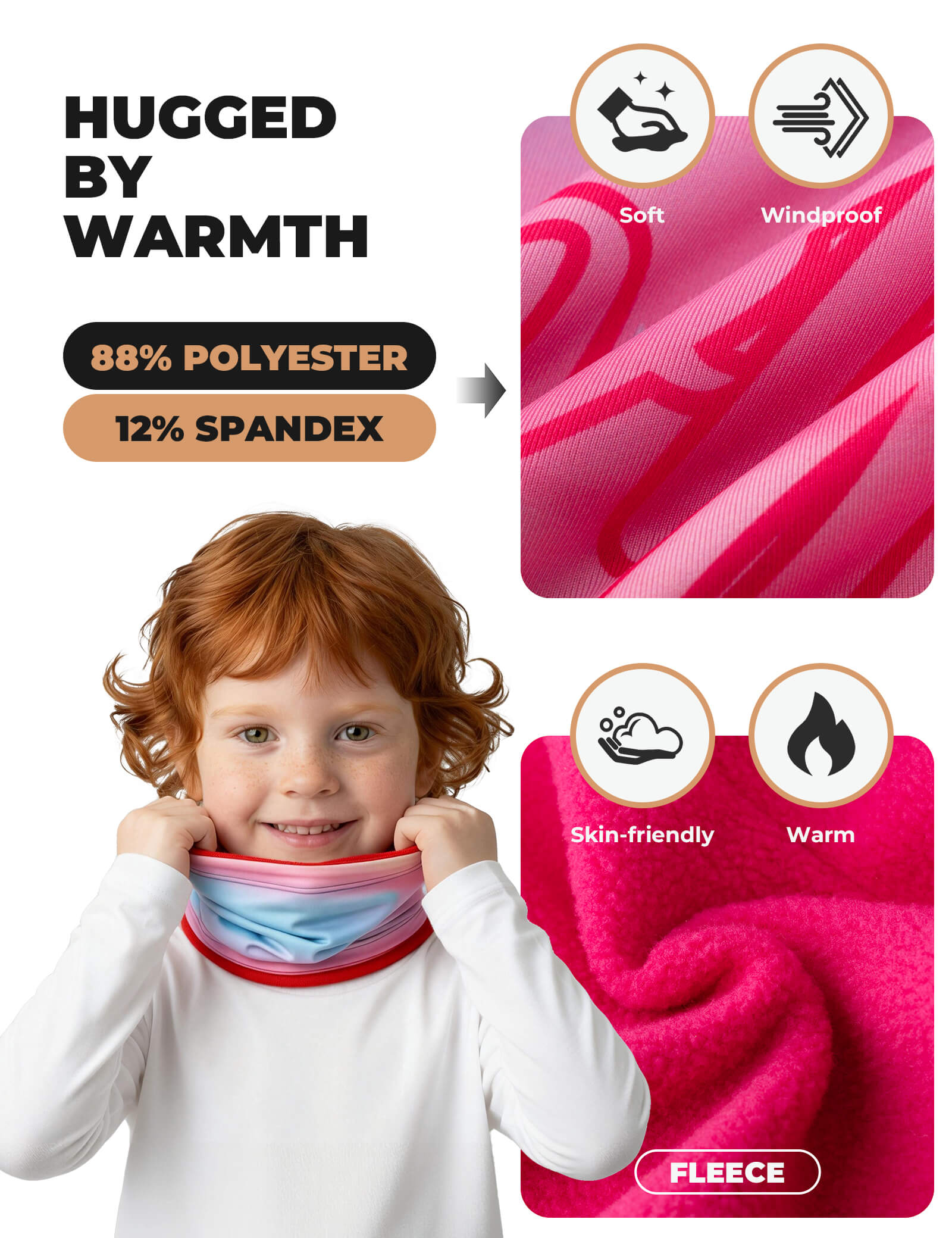 ROCKBROS Kids Fleece Neck Gaiter