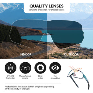 ROCKBROS Kids UV400 Photochromic Cycling Sunglasses