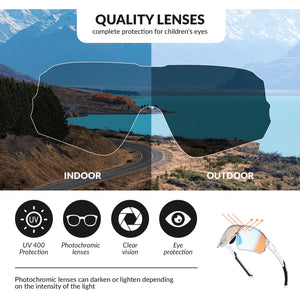 ROCKBROS Kids UV400 Photochromic Cycling Sunglasses