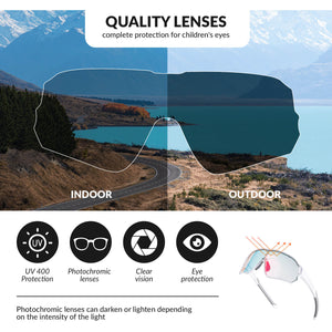 ROCKBROS Kids UV400 Photochromic Cycling Sunglasses