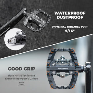 ROCKBROS Flat Half-Clip Bike Pedals