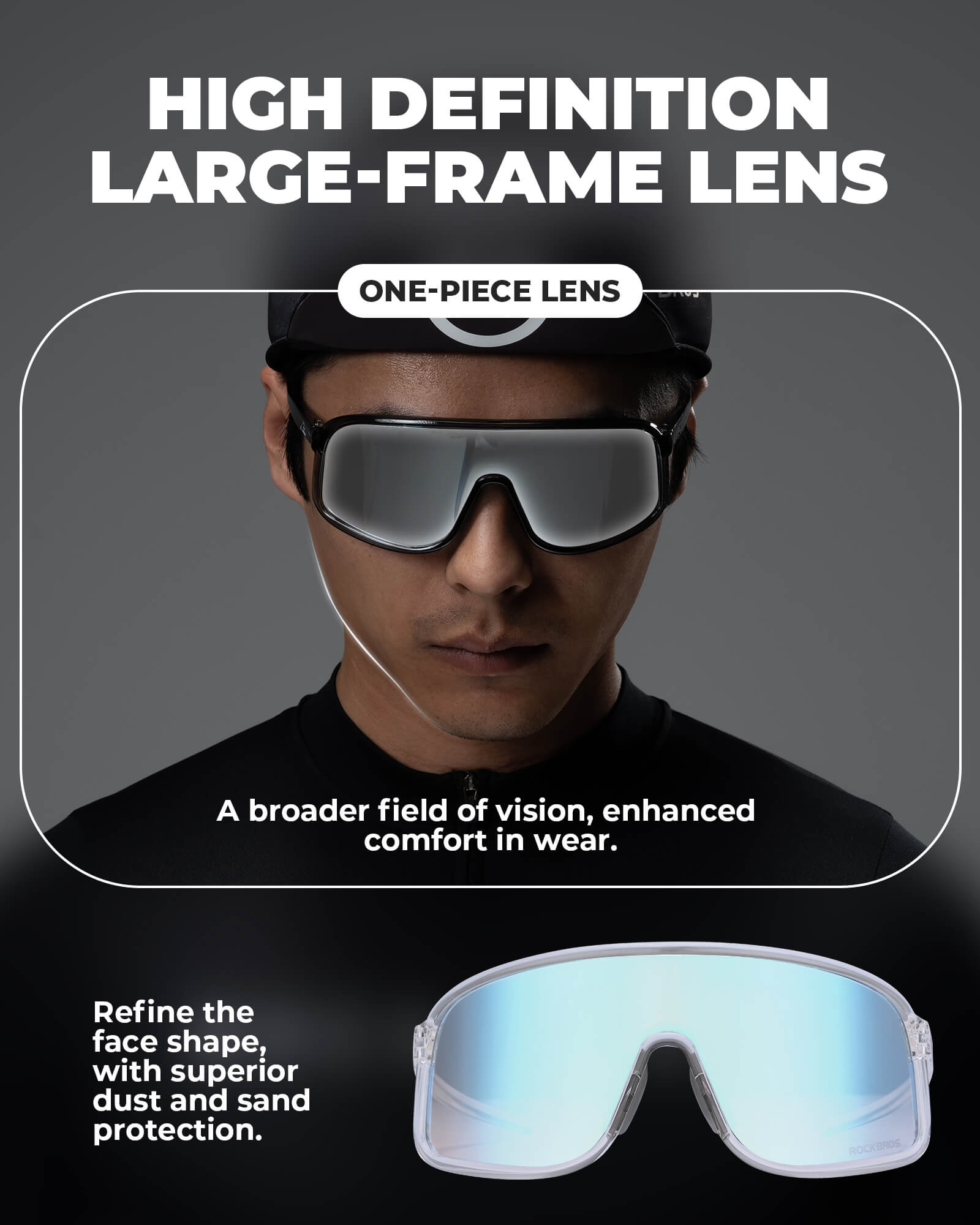 ROCKBROS Photochromic Cycling Glasses with Anti-Fog & UV Protection
