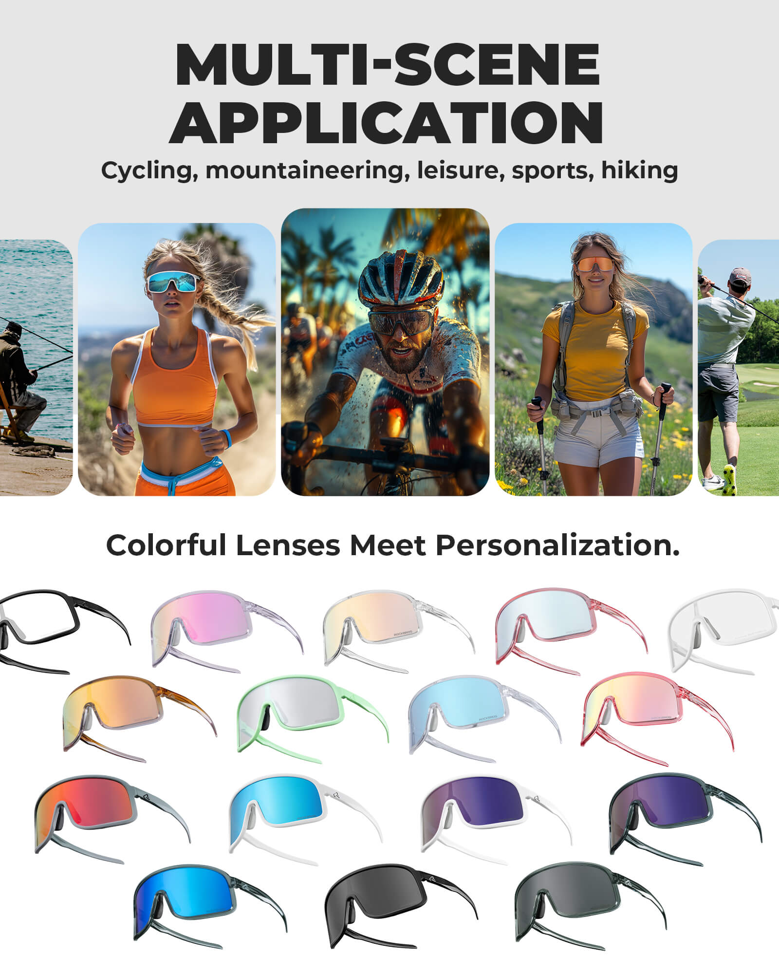 ROCKBROS Photochromic Cycling Glasses with Anti-Fog & UV Protection