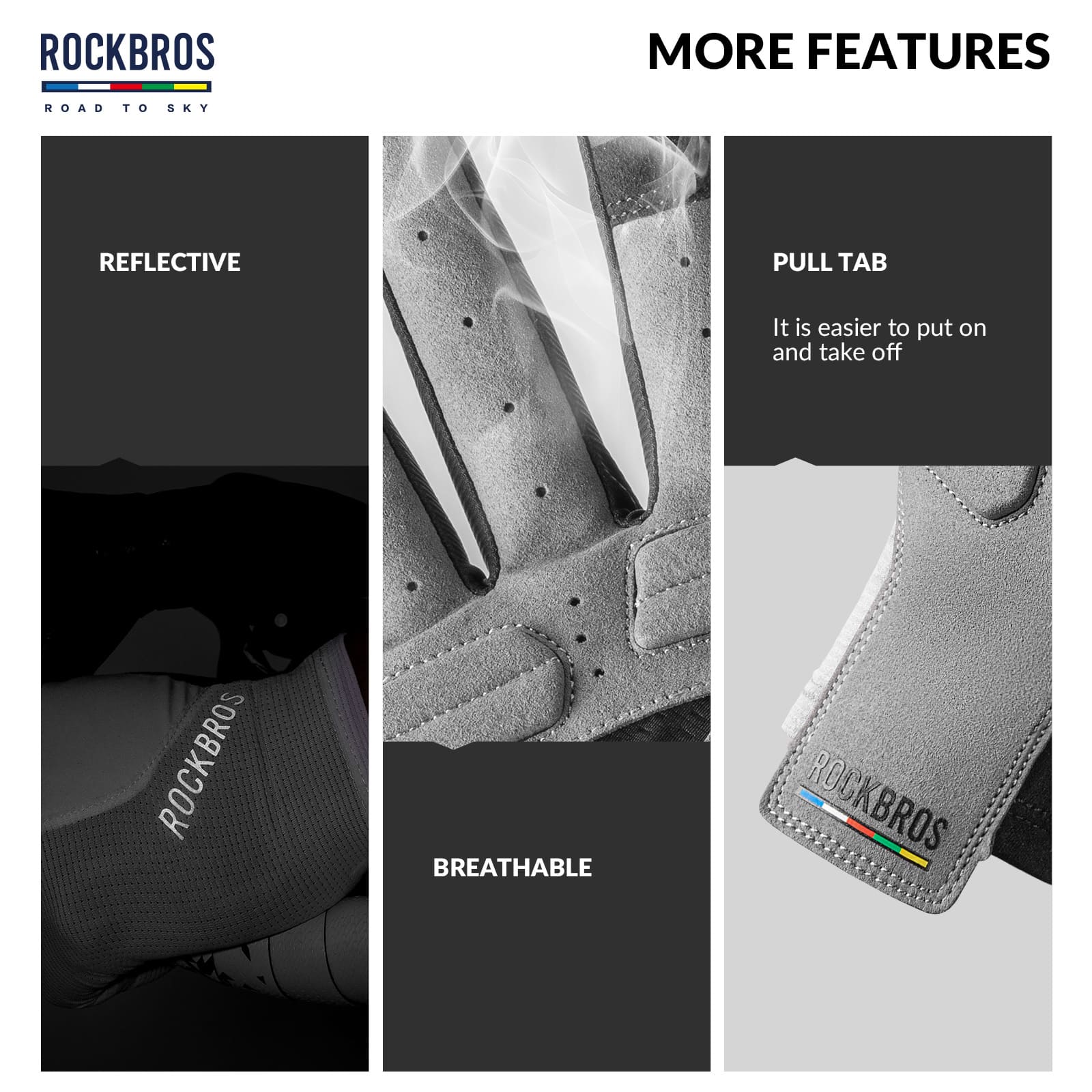 ROAD TO SKY Anti-Slip Full Finger Cycling Gloves