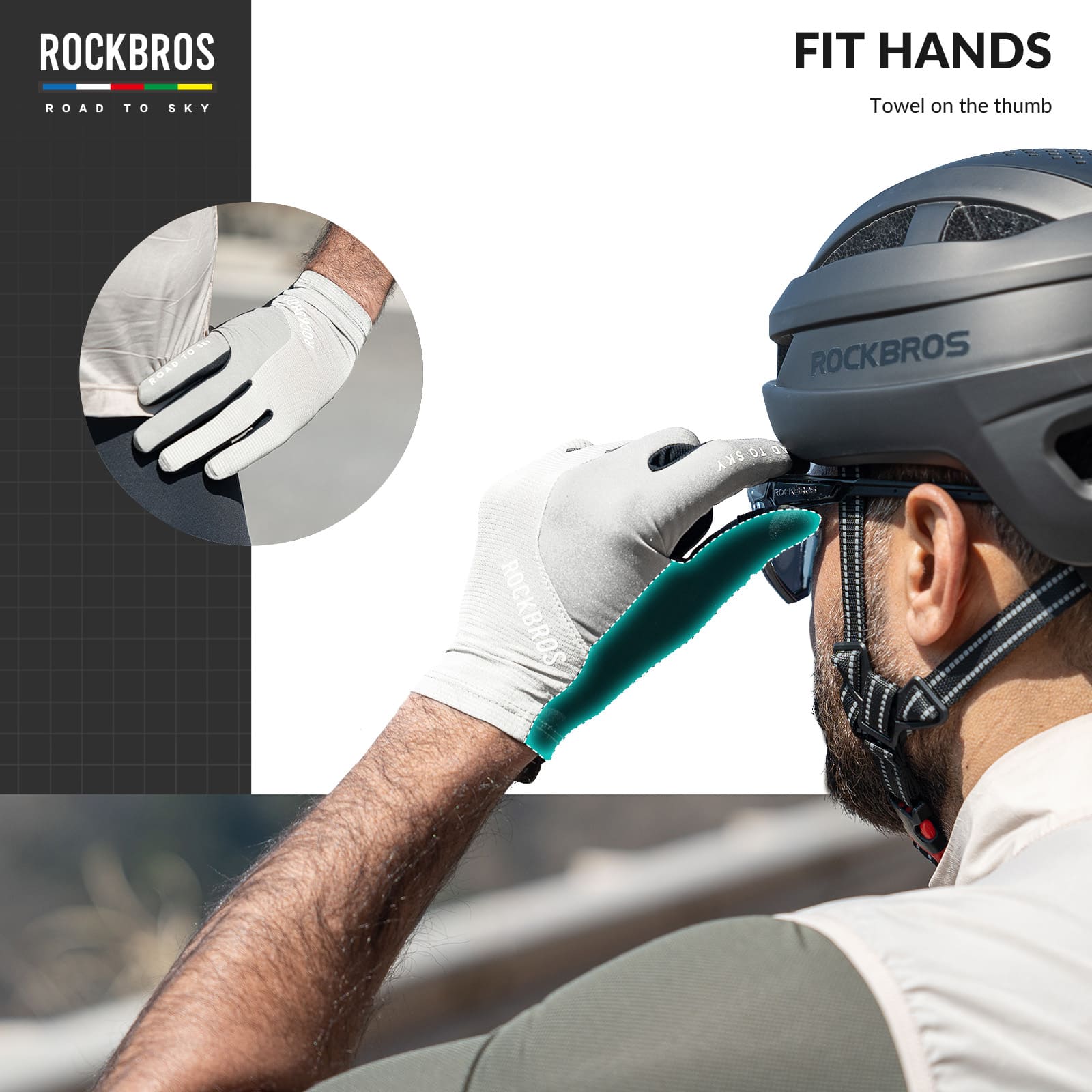 ROAD TO SKY Anti-Slip Full Finger Cycling Gloves