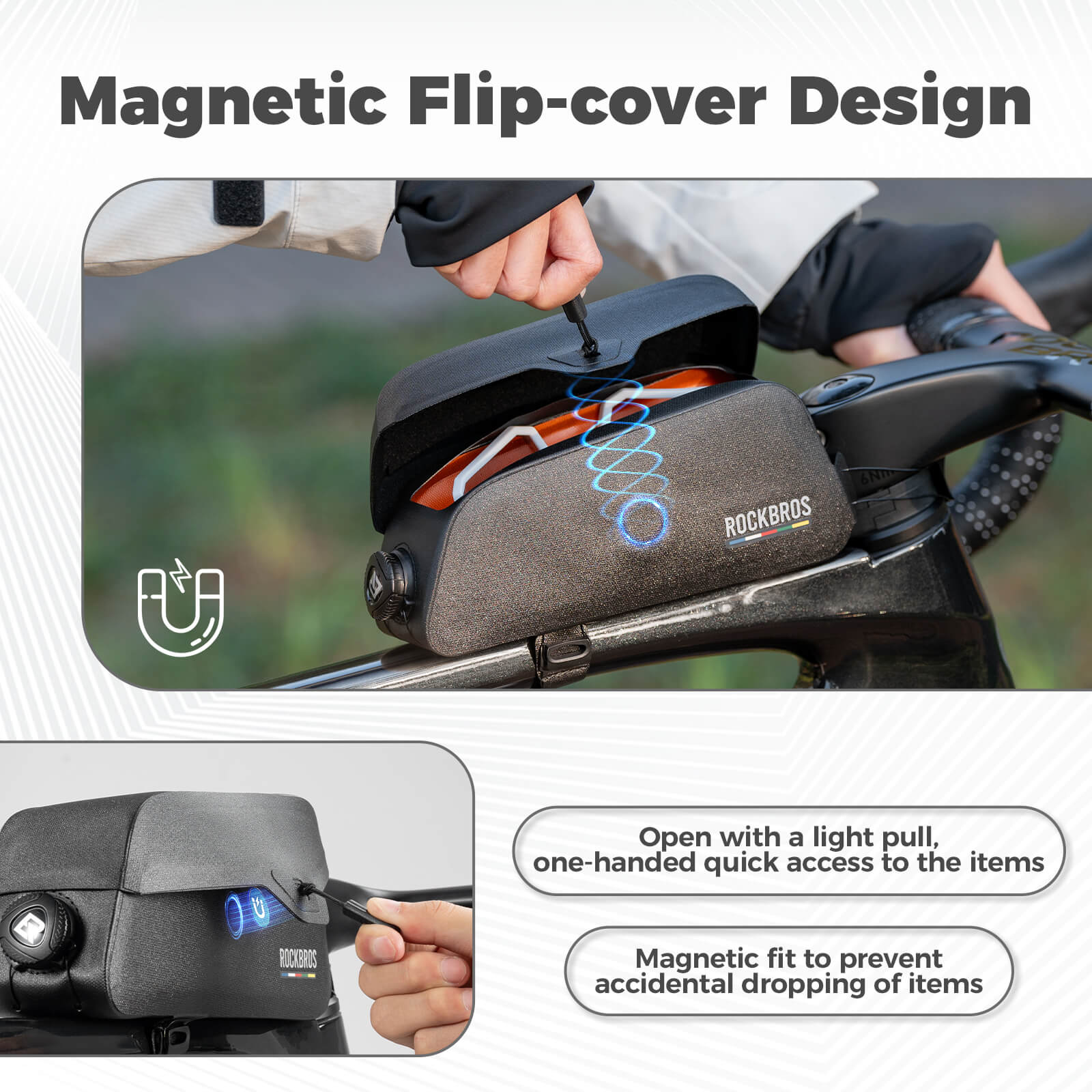 Road To Sky .6L - .9L Waterproof Magnetic Top Tube Frame Bag