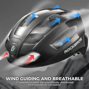 ROCKBROS Smart Bike Helmet with Remote-Controlled Warning Lights
