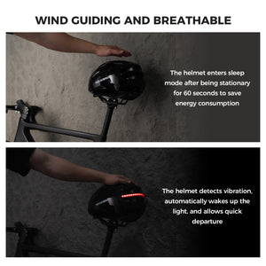 ROCKBROS Smart Bike Helmet with Remote-Controlled Warning Lights