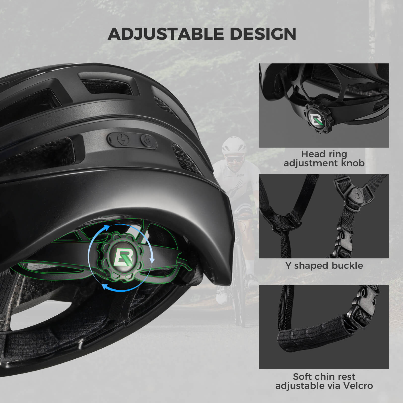 ROCKBROS Smart Bike Helmet with Remote-Controlled Warning Lights