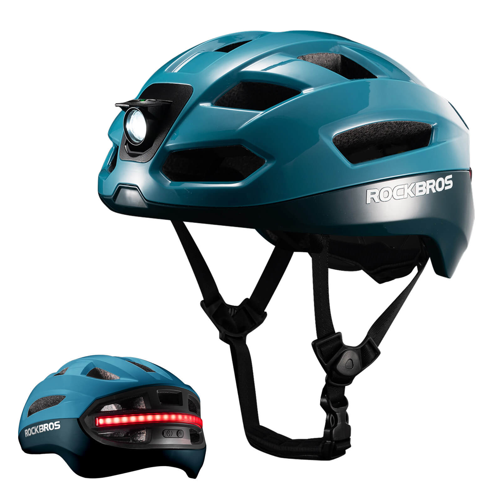 ROCKBROS Smart Bike Helmet with Remote-Controlled Warning Lights