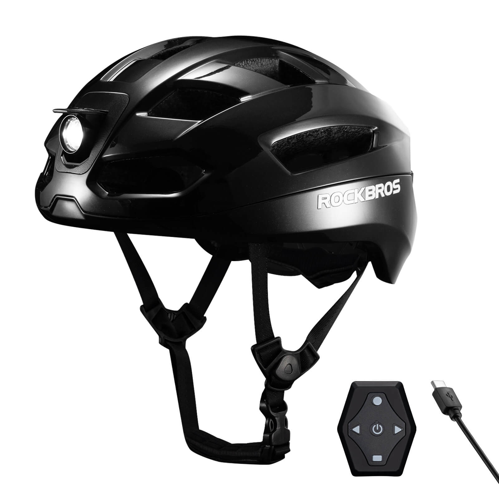 ROCKBROS Smart Bike Helmet with Remote-Controlled Warning Lights