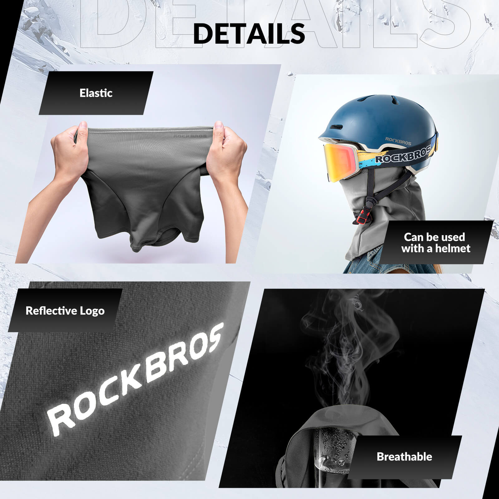 ROCKBROS Thermal Windproof Balaclava Ski Mask