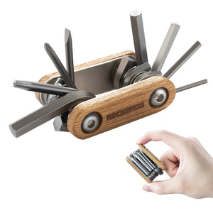 ROCKBROS Wood Handle Titanium Bike Multi Tool