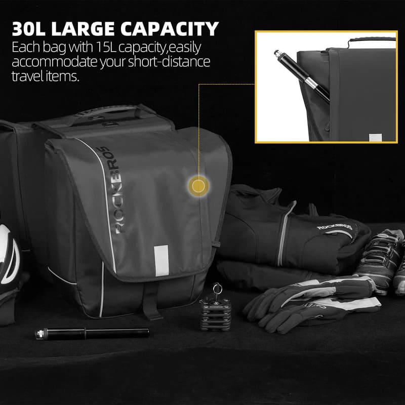 ROCKBROS 30L Waterproof Rear Rack Pannier Bag