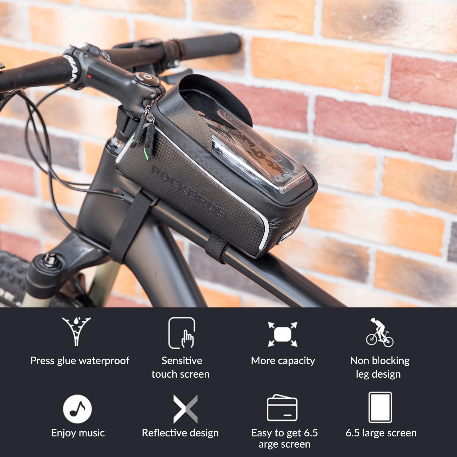 ROCKBROS Phone Holder & Front Frame Bag