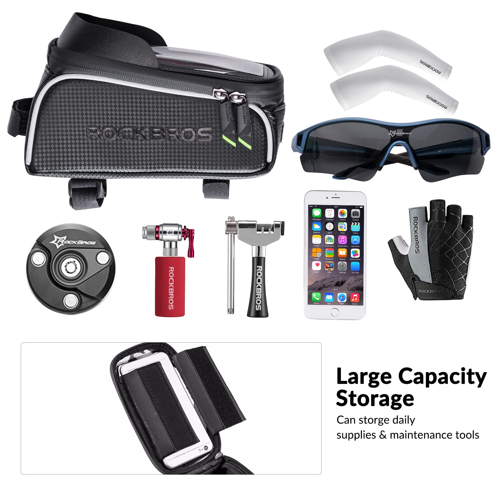 ROCKBROS Phone Holder & Front Frame Bag