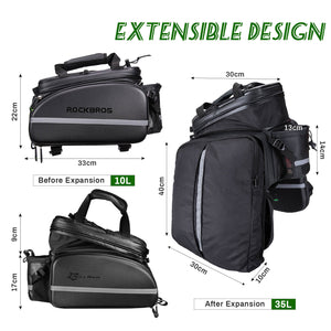 ROCKBROS 35L Multi-Function Rear Rack Trunk