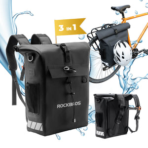 ROCKBROS 18L 2-in-1 Rear Rack Bag & Backpack