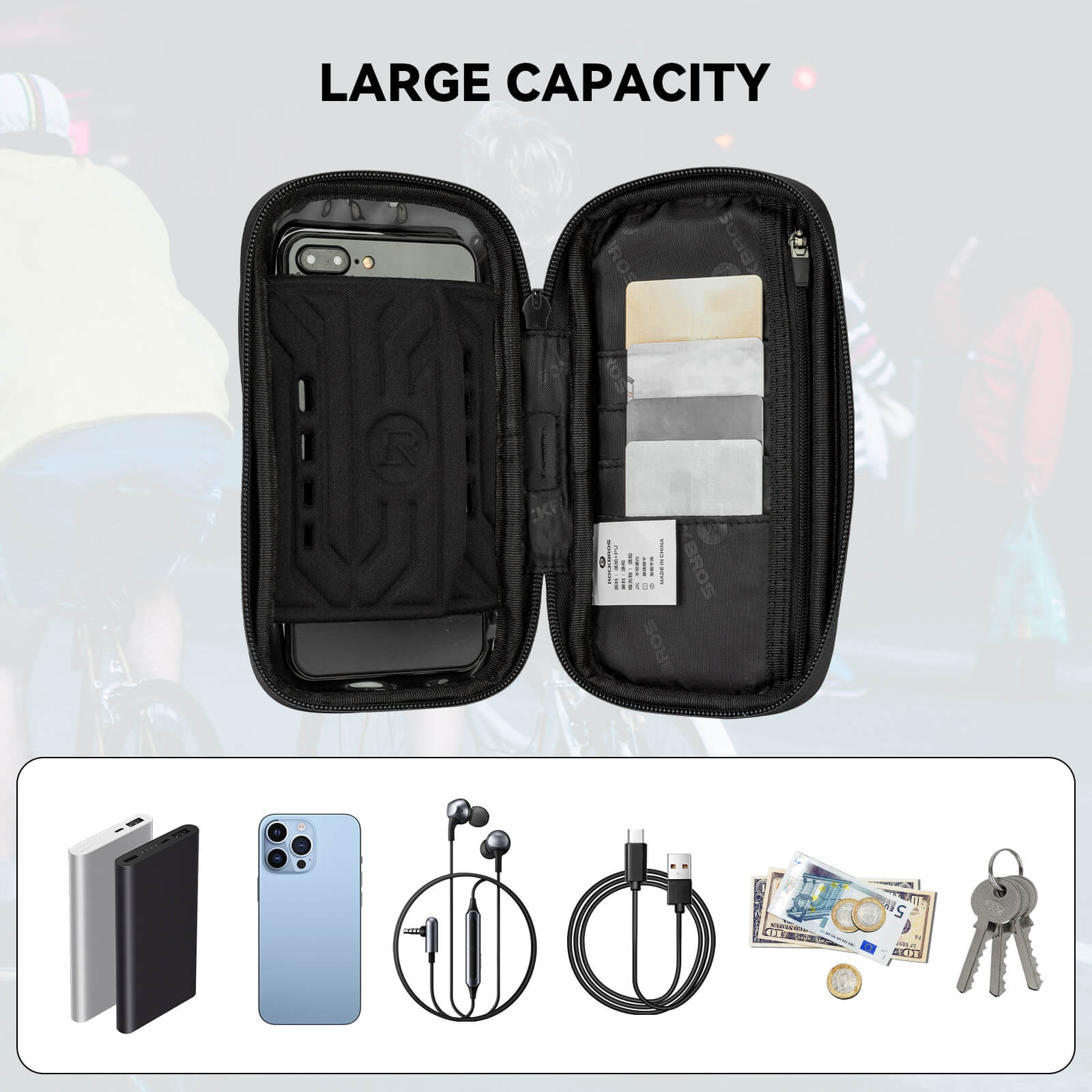 ROCKBROS 360° Rotating Phone Mount Bag