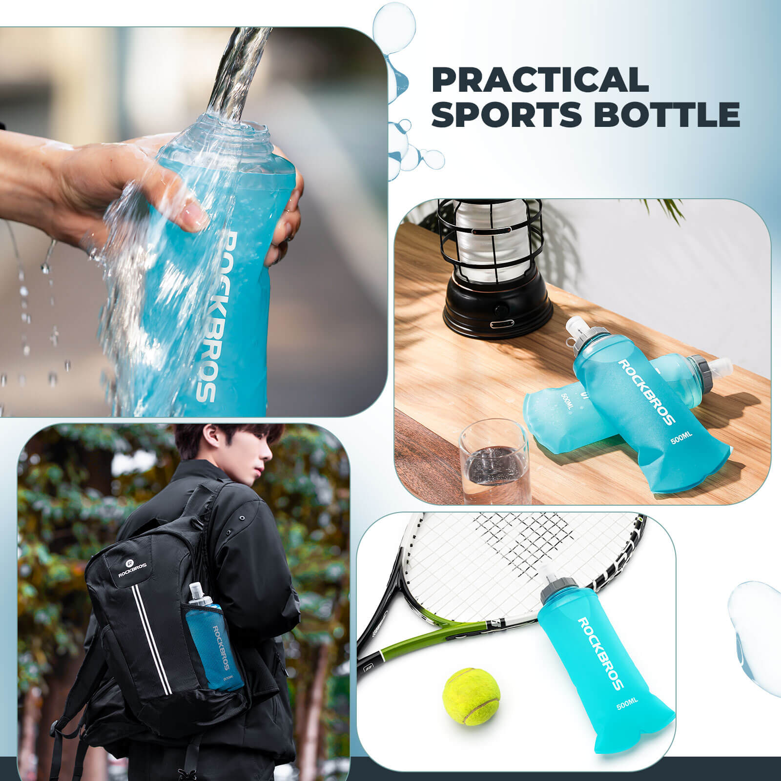 ROCKBROS 500ml Collapsible Water Bottle