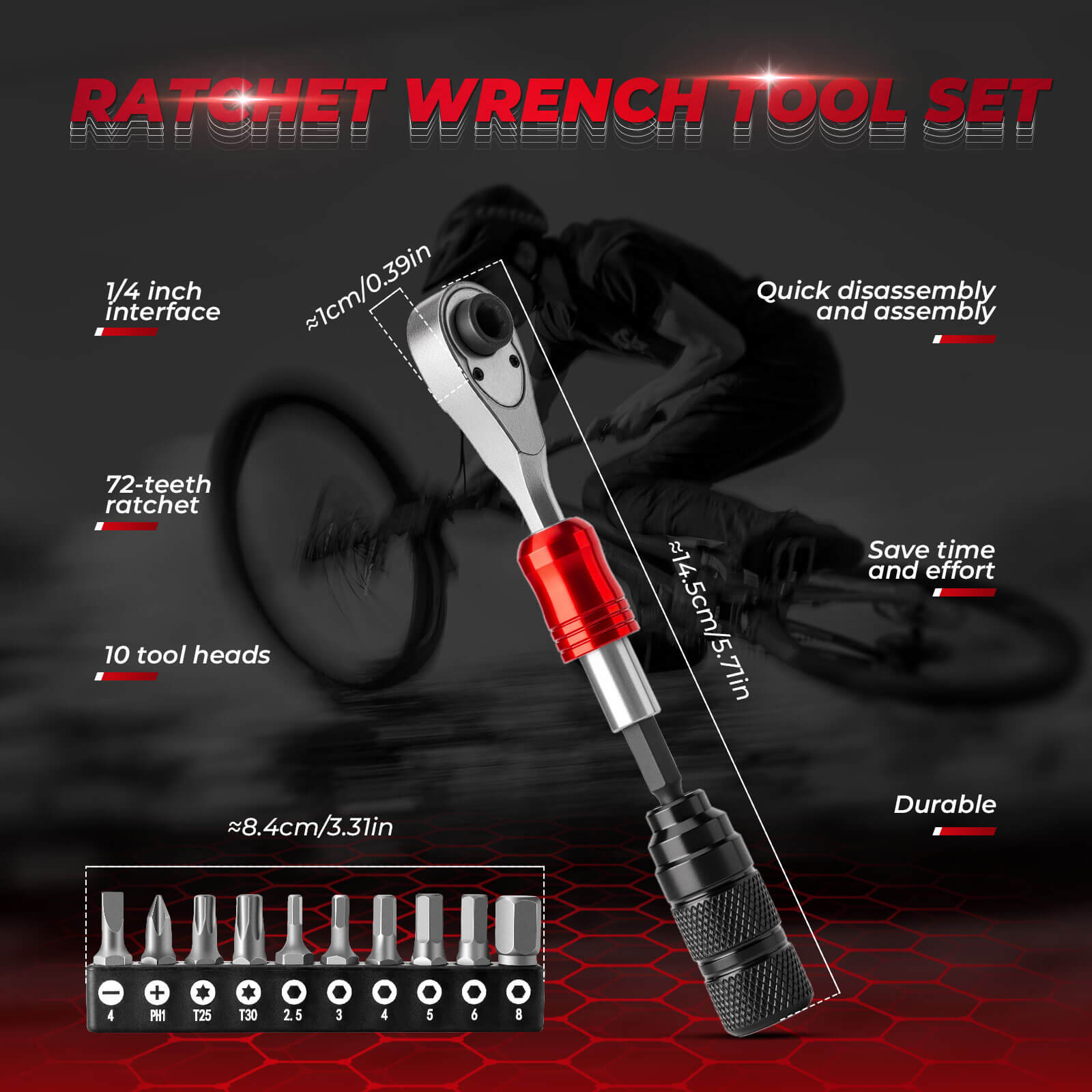 ROCKBROS 72 Tooth Ratchet Wrench Set